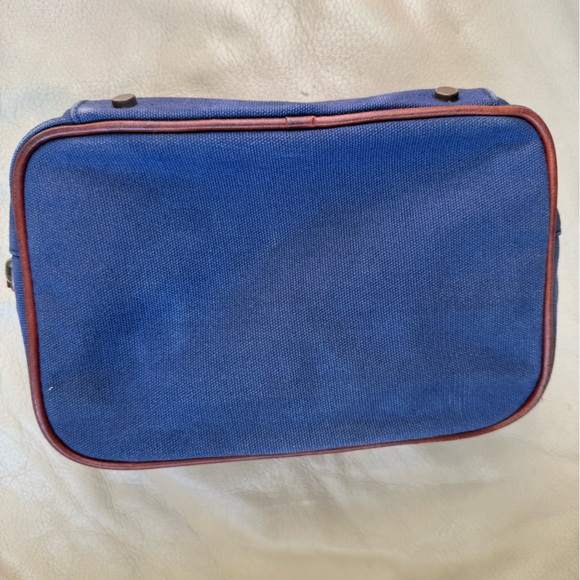 Tommy Bahama Mens Travel Bag Toiletries Navy Blue Leather - Picture 3 of 11